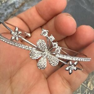 Silver Floral  Bracelet